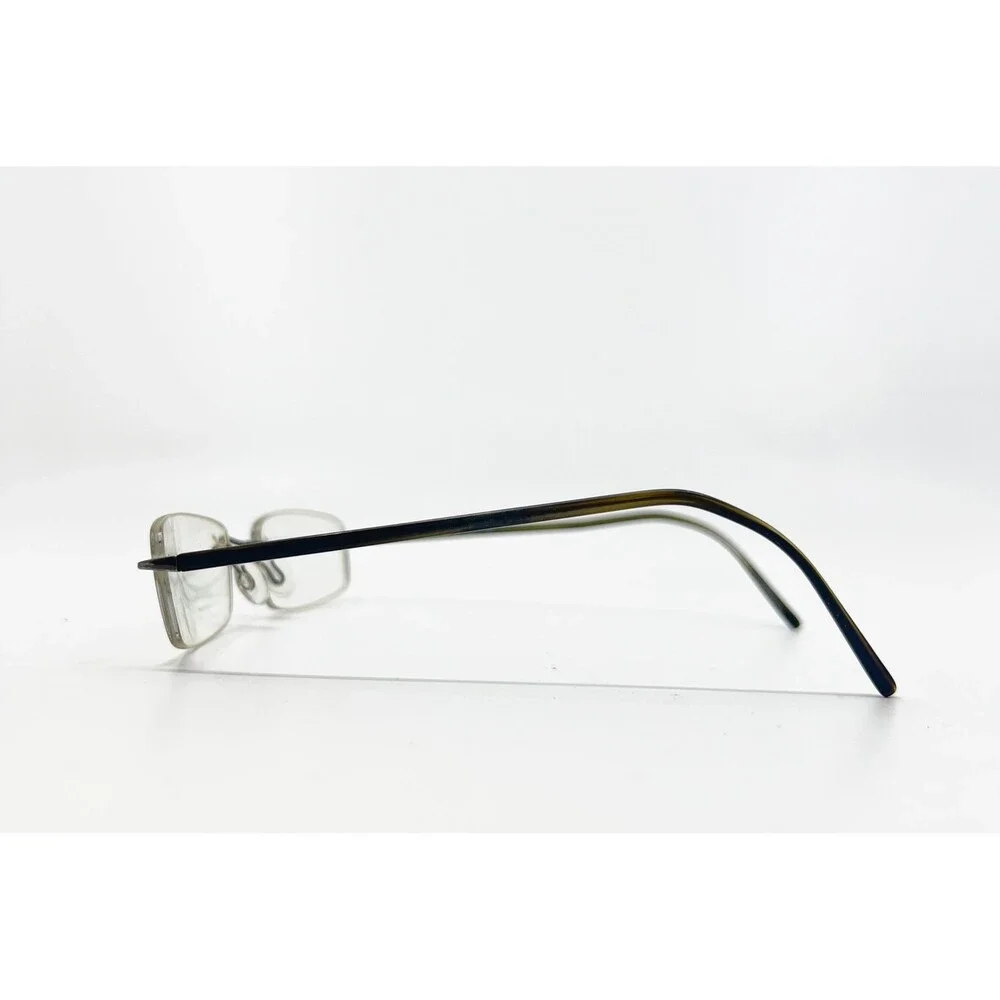 Marchon Airlock 2 Eyeglasses Mens Brown Rimless Rectangle 51-21-140